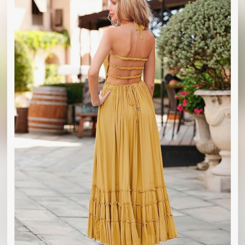 NWT backless cotton maxi dress